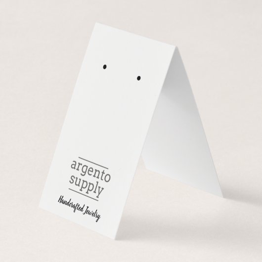 カスタム折り返しイヤリングカード、下部にロゴ 名刺 (正面)