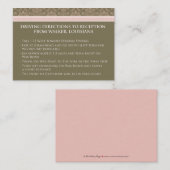 :カスタム披露宴：チョコレート/ピンクダマスク3.5x2.5インチ エンクロージャーカード (正面/裏面)