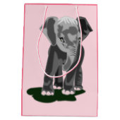 カスタム抱き枕リトルエレファント ミディアムペーパーバッグ (裏面)