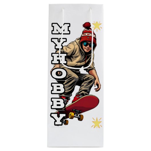 カスタム抱き枕 – ワイン、光沢 ワインギフトバッグ (正面)