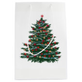 カスタム抱き枕 – 中，マットホリデーツリー ミディアムペーパーバッグ (正面)