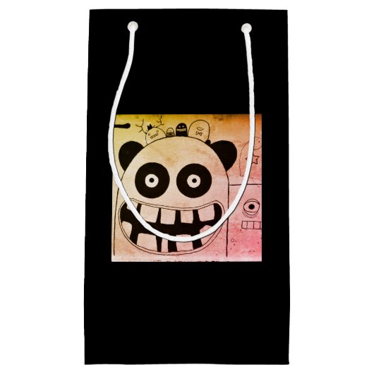 カスタム抱き枕 – 小さく、光沢のあるハッピーモンスター スモールペーパーバッグ (正面)