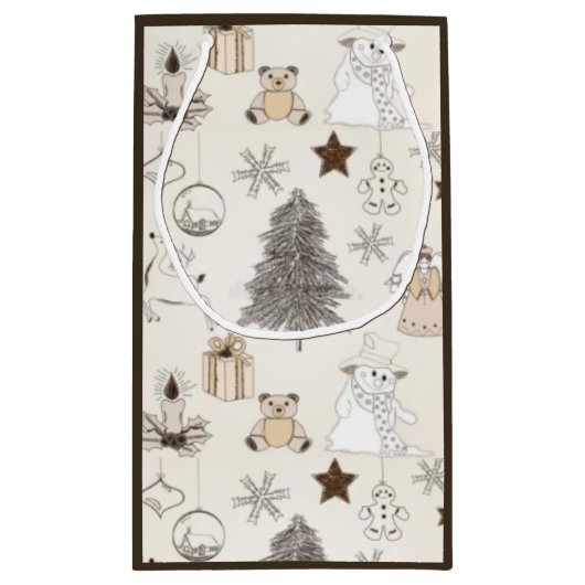 カスタム抱き枕 – 小、光沢 スモールペーパーバッグ (裏面)