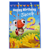 カスタム抱き枕（男の子2歳の誕生日） ミディアムペーパーバッグ (正面)