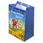 カスタム抱き枕：男の子9歳の誕生日 ミディアムペーパーバッグ (正面アングル)