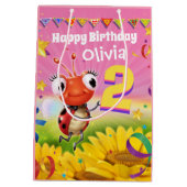 カスタム抱き枕（2歳の誕生日） ミディアムペーパーバッグ (裏面)