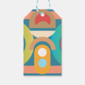 カスタム抽象芸術アールデコカラフルモダン ギフトタグ (正面)