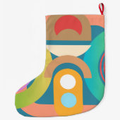 カスタム抽象芸術アールデコモダン ラージクリスマスストッキング (裏面)