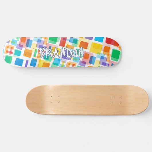 カスタム抽象芸術カラフルお尻幾何学的モザイクアート スケートボード (横)