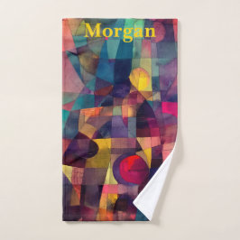 カスタム抽象芸術ジオグラフィクススポーツ ハンドタオル