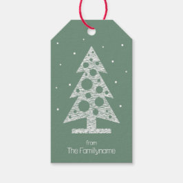 カスタム抽象芸術ツリー付きクリスマスギフトラベル ギフトタグ