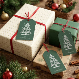 カスタム抽象芸術ツリー付きクリスマスギフトラベル ギフトタグ