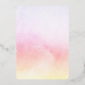 カスタム抽象芸術トレンディーモダンパステル結婚ズ 箔招待状 (裏面)