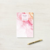 カスタム抽象芸術ピンク絵を描イク ポストイット (デスク上)