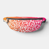 カスタム抽象芸術フローラエレガントグラデーションピンクオレンジ ファニーパック (レイダウン)