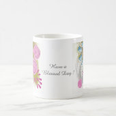 カスタム抽象芸術フローラ コーヒーマグカップ (中央)