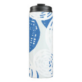 カスタム抽象芸術ブルーと白の円ループ タンブラー (正面)