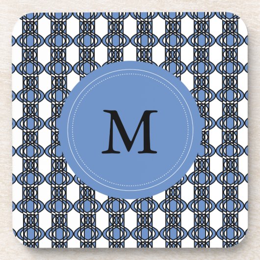 カスタム抽象芸術ブルースカラブパターンモノグラム コースター (正面)