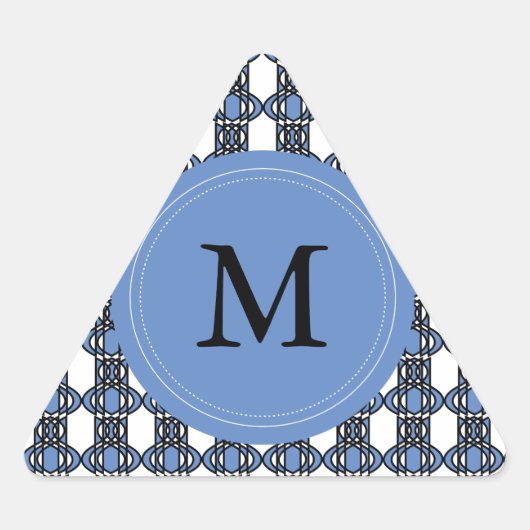 カスタム抽象芸術ブルースカラブパターンモノグラム 三角形シール (正面)