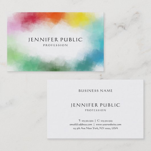 カスタム抽象芸術モダンアートテンプレート 名刺 (正面/裏面)