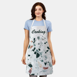 カスタム抽象芸術モダンテラゾパターンキッチン エプロン