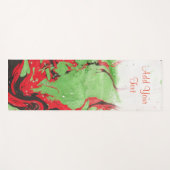 カスタム抽象芸術モダンテンプレートレッドグリーンブラック ヨガマット (正面(横))