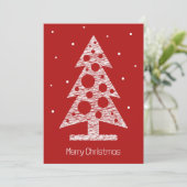 カスタム抽象芸術ラインアートツリー付きクリスマスカード シーズンカード (スタンド正面)