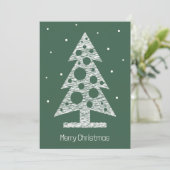 カスタム抽象芸術ラインアートツリー付きクリスマスカード シーズンカード (スタンド正面)