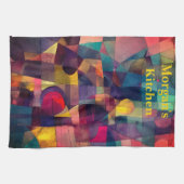 カスタム抽象芸術ヴィヴィヴィヴィッド幾何学芸術 キッチンタオル (横)