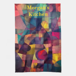 カスタム抽象芸術ヴィヴィヴィヴィッド幾何学芸術 キッチンタオル