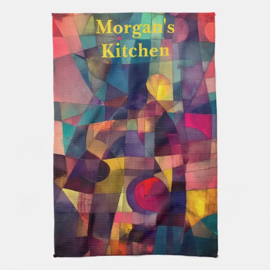 カスタム抽象芸術ヴィヴィヴィヴィッド幾何学芸術 キッチンタオル (縦)
