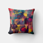 カスタム抽象芸術ヴィヴィヴィヴィッド幾何学芸術 クッション (正面)