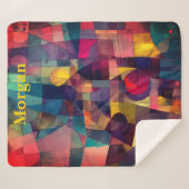 カスタム抽象芸術ヴィヴィヴィヴィッド幾何学芸術 シェルパブランケット (正面(横))