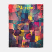 カスタム抽象芸術ヴィヴィヴィヴィッド幾何学芸術 フリースブランケット (正面)