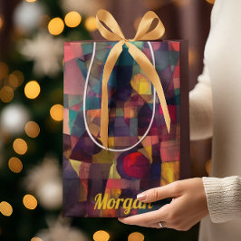 カスタム抽象芸術ヴィヴィヴィヴィッド幾何学芸術 ミディアムペーパーバッグ