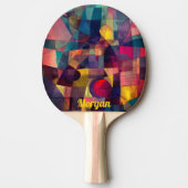 カスタム抽象芸術ヴィヴィヴィヴィッド幾何学芸術 卓球ラケット (正面)