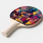 カスタム抽象芸術ヴィヴィヴィヴィッド幾何学芸術 卓球ラケット (正面アングル)