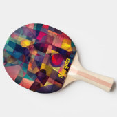 カスタム抽象芸術ヴィヴィヴィヴィッド幾何学芸術 卓球ラケット (横)