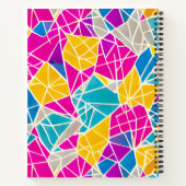 カスタム抽象芸術図形と線鮮やか ノートブック (裏面)