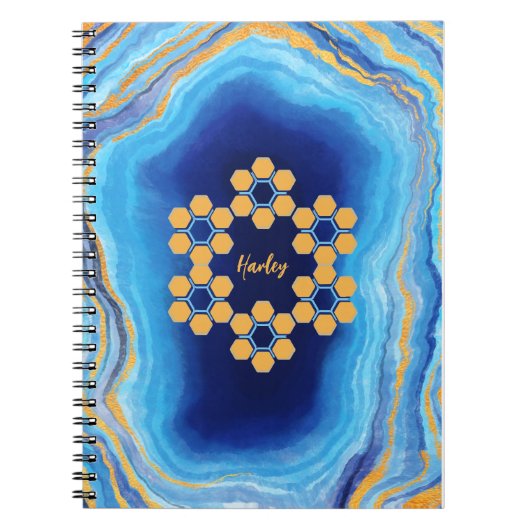 カスタム抽象芸術幾何学的カラフル写真ノート ノートブック (正面)