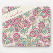 カスタム抽象芸術花日本のアートパターン マウスパッド (正面)