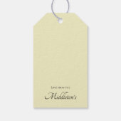 カスタム抽象芸術金ゴールド紫 ギフトタグ (裏面)