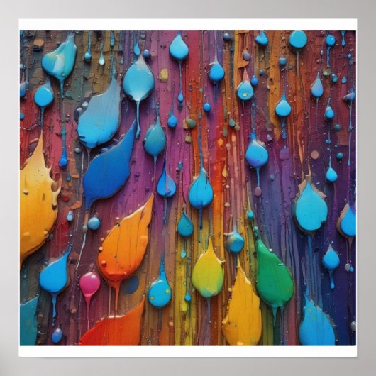 カスタム抽象芸術雨壁ポスター ポスター (正面)