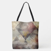 カスタム抽象芸術:幾何学的トート トートバッグ (裏面)