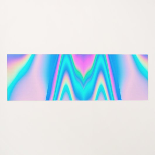 カスタム抽象芸術Pink Holographic y2k Name Modogram ヨガマット (裏面(横))