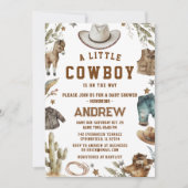 カスタム招待状小さなカウボーイベビーシャワー 招待状 (正面)