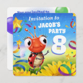 カスタム招待状男の子8歳 招待状 (正面/裏面)