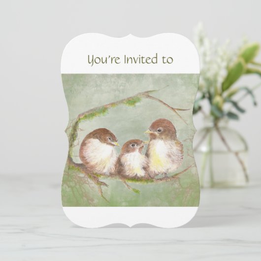 カスタム招待状雀ファミリーバードメモリアル 招待状 (スタンド正面)