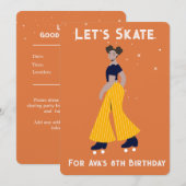 カスタム招待状 - ローラー スケートの誕生日パーティー 招待状 (正面/裏面)