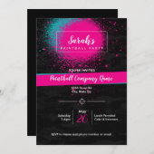 カスタム招待状:女の子のペイントボールパーティー 招待状 (正面/裏面)